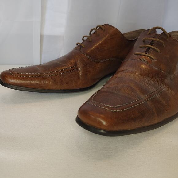 Fratelli Select Men’s Brown Genuine Leather Square Toe Derby Dress Shoes Size 12 main image 7